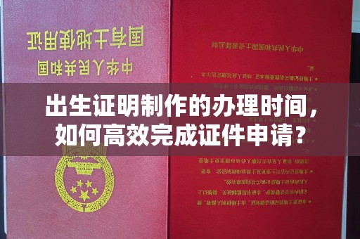 临清出生证明制作的办理时间，如何高效完成证件申请？